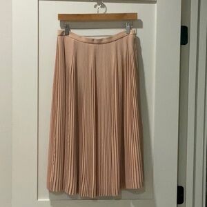 J. Crew Pleated A-Line Skirt in Blush
